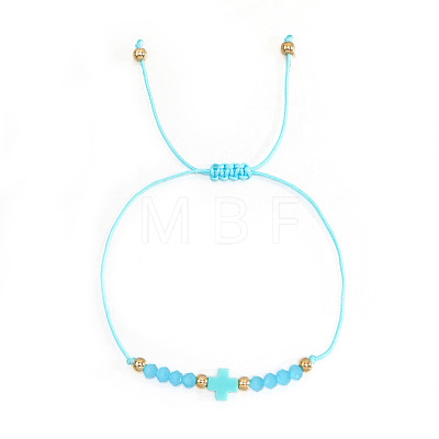 Bohemian Style Glass Braided Beads Bracelets EW0556-3-1