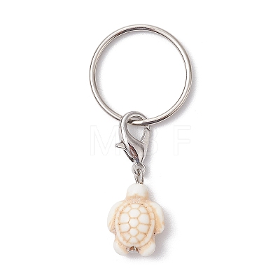 Turtle Dyed Synthetic Turquoise Keychain KEYC-JKC00962-02-1