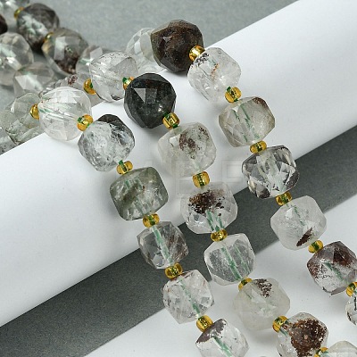 Natural Green Lodolite Quartz/Garden Quartz Beads Strands G-Q010-A18-01-1