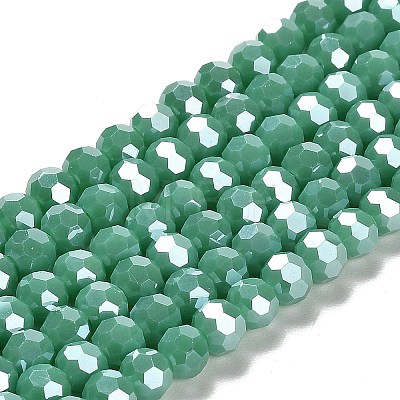 Electroplate Opaque Glass Beads Strands EGLA-A035-P6mm-A13-1