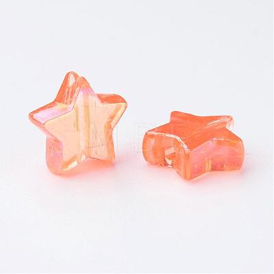Eco-Friendly Transparent Acrylic Beads PL556-4-1