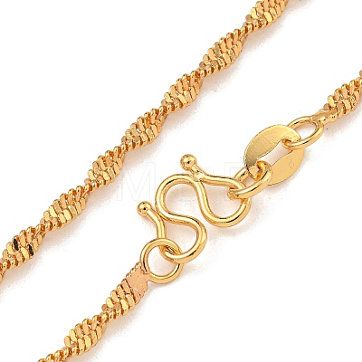 Brass Singapore Chain Necklaces for Women NJEW-U011-01G-1