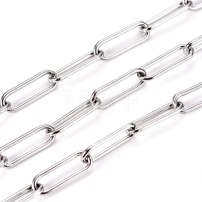 3.28 Feet 304 Stainless Steel Paperclip Chains X-CHS-L022-02P-1