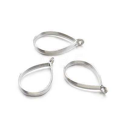 Rack Plating Alloy Teardrop Open Back Bezel Pendants PALLOY-TA0001-09P-1