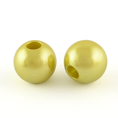 ABS Plastic Imitation Pearl European Beads MACR-R530-12mm-M-1