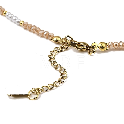 Glass Beaded Necklaces NJEW-P297-01G-04-1