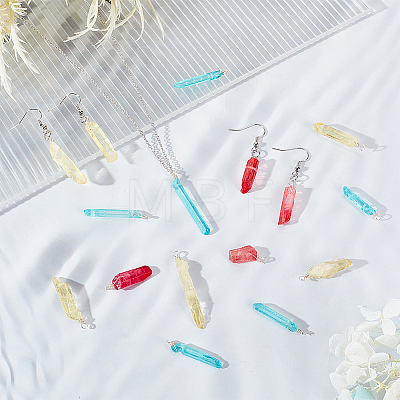 Olycraft 50Pcs Natural Quartz Dyed Pendants FIND-OC0002-24-1