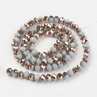 Electroplate Opaque Glass Beads Strands EGLA-A034-P4mm-N11-1