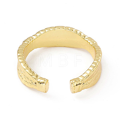 Brass Twist Rope Open Cuff Ring for Women RJEW-P079-02G-1