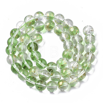 Transparent Spray Painted Glass Bead Strands GLAA-N035-03C-B02-1