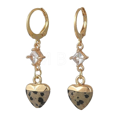 Natural Gemstone Leverback Dangle Earrings EJEW-JE07371-1