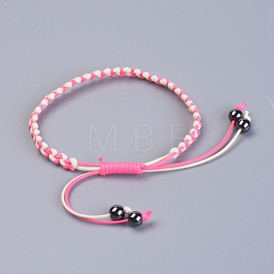 Waxed Polyester Cord Braided Bead Bracelets BJEW-JB04341-1