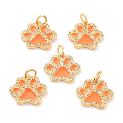 Real 18K Gold Plated Brass Micro Pave Cubic Zirconia Charms ZIRC-L100-085G-1