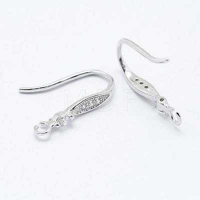 925 Sterling Silver Micro Pave Cubic Zirconia Earring Hooks STER-L054-29-1