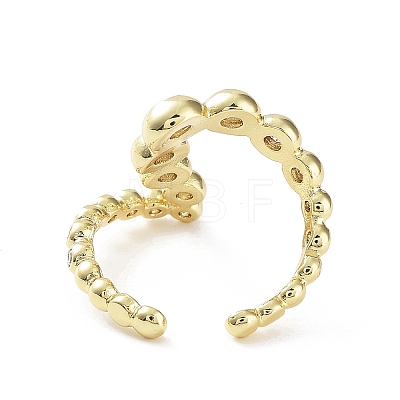 Letter Z Rack Plating Brass Micro Pave Clear Cubic Zirconia Open Rings RJEW-D020-05G-1