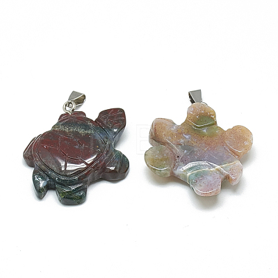Natural Indian Agate Pendants G-T091-02-1