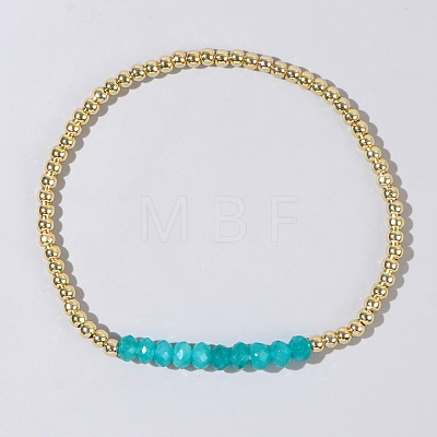 Colorful Mixed Brass Synthetic Gemstone Bead Copper Bracelet Women's Fashion Jewelry Wholesale RJ2833-4-1