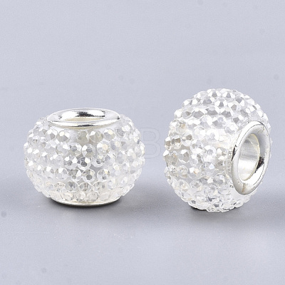 Resin Rhinestone European Beads RPDL-T002-04K-1