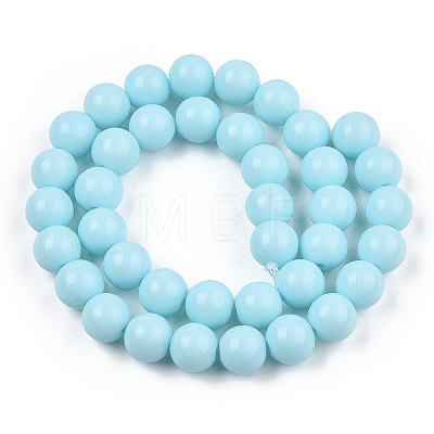 Opaque Solid Color Glass Beads Strands GLAA-T032-P10mm-10-1