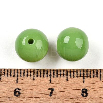 Opaque Solid Color Glass Beads GLAA-N007-10mm-A11-1