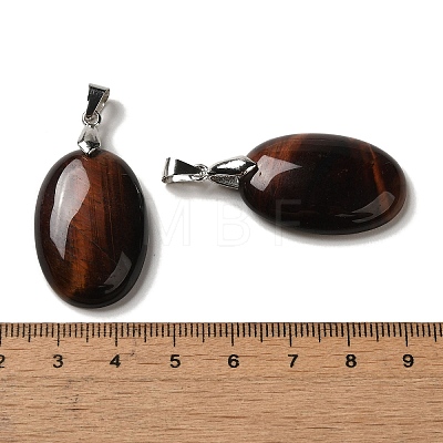 Dyed Natural Red Tiger Eye Pendants G-Z055-03P-20-1