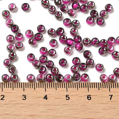 Transparent Inside Colours Glass Seed Beads SEED-H002-A-C207-1