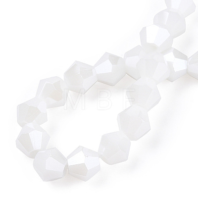 Opaque Solid Color Electroplate Glass Beads Strands EGLA-A039-P6mm-A15-1