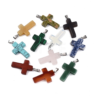 Natural & Synthetic Mixed Stone Pendants G-N344-24P-1