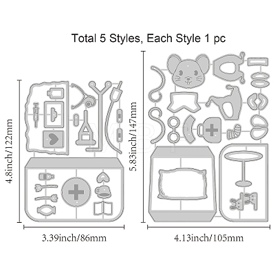 Carbon Steel Cutting Dies Stencils DIY-WH0309-1132-1