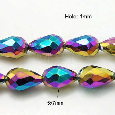 Electroplate Glass Beads Strands EGLA-D017-7x5mm-4-1-1