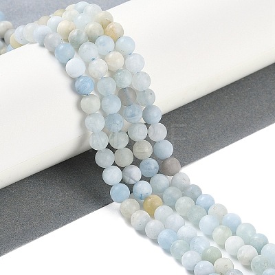 Natural Aquamarine Beads Strands G-E365-05A-6mm-1