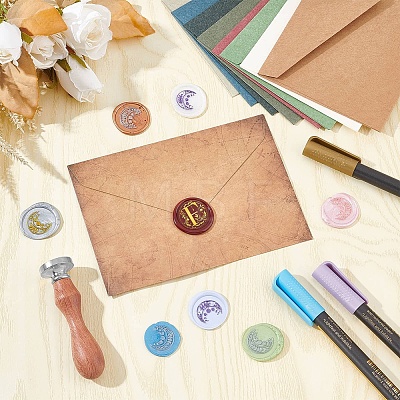 DIY Scrapbook Wax Seal Stamp Sets AJEW-WH0432-006-1