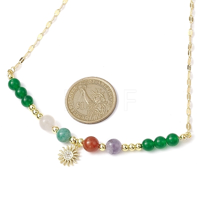 Natural & Dyed Malaysia Jade Beaded Necklaces for Women NJEW-JN04802-1