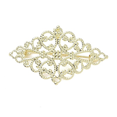 Rhombus with Flower Brass Lapel Pin Brooches for Clothes KK-CBA19A0-04G-1
