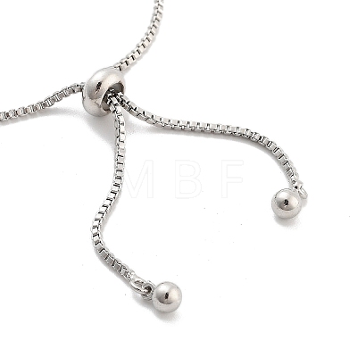 Brass Pave Clear Cubic Zirconia Horse Eye Box Chain Slider Bracelets BJEW-B094-06A-P-1