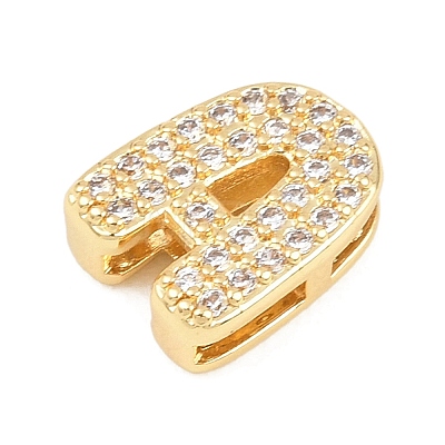 Brass Micro Pave Cubic Zirconia Beads KK-C170-35G-1