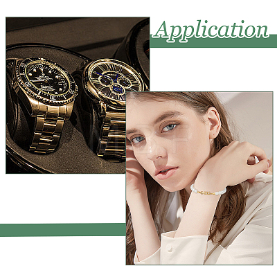 3Pcs 3 Styles 304 Stainless Steel Watch Band Clasps STAS-HS0001-91G-1