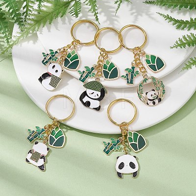 Panda Alloy Enamel Pendants Keychain KEYC-JKC00576-1