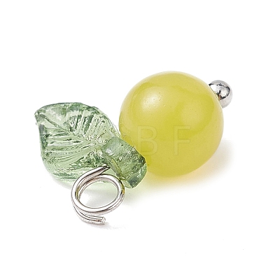 Natural Lemon Jade Fruit Charms PALLOY-JF02431-05-1