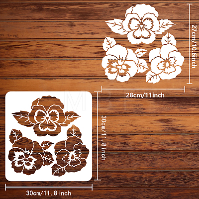 PET Hollow Out Drawing Painting Stencils DIY-WH0391-0049-1