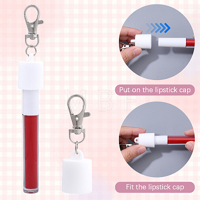 4Pcs Silicone Lipstick Cover Pendant Decorations HJEW-CP0001-41-1