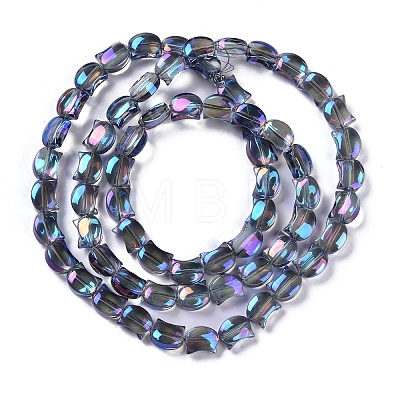 Electroplate Glass Beads Strands X-EGLA-Q128-06A-FR02-1
