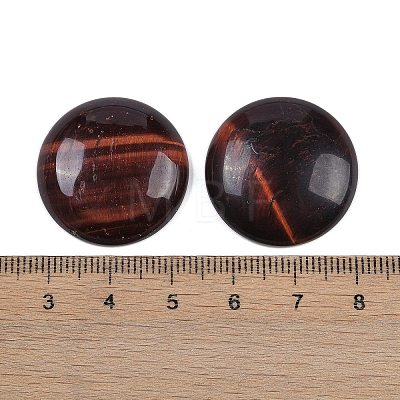 Natural Red Tiger Eye Dyed & Heated Cabochons G-H1596-FR-25mm-10-1