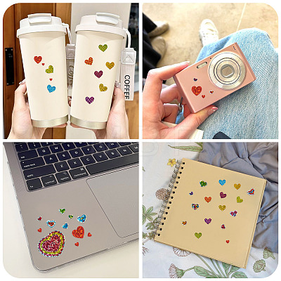 Heart Plastic Stickers DIY-TADJ0002-006B-1