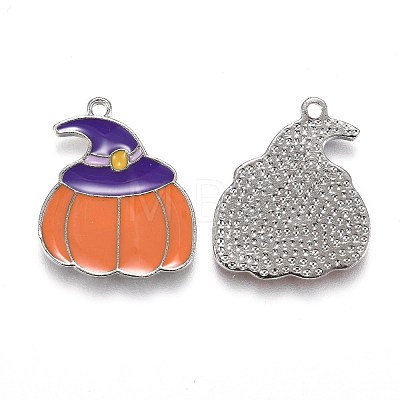 Halloween Theme Alloy Enamel Pendants ENAM-J649-07P-1