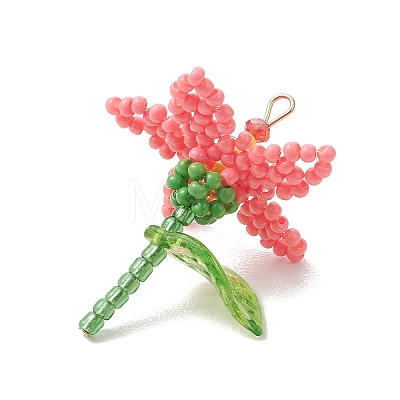 Glass Seed Beaded Pendants PALLOY-MZ01283-03-1