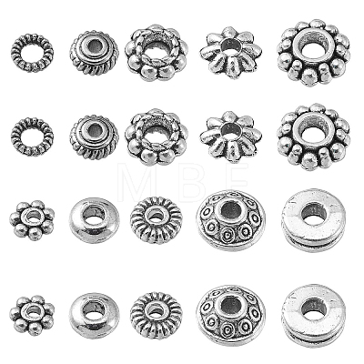 200Pcs 10 Styles Tibetan Style Alloy Spacer Beads ENAM-CJ0005-28-1