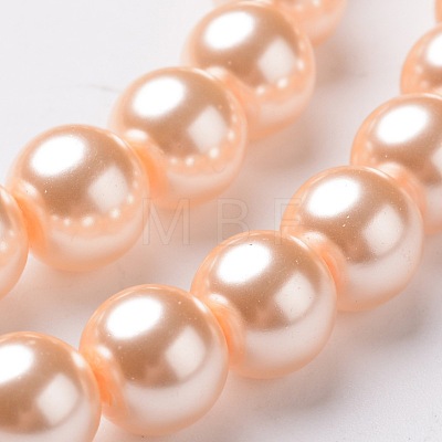 Round Grade A Glass Pearl Beads Strands HY-E001-09-1