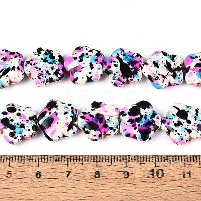 Spray Painted Synthetic Turquoise Beads Strands G-N352-27A-01-1