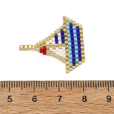 Nautical Glass Seed Beaded Pendants PALLOY-MZ01439-01-1